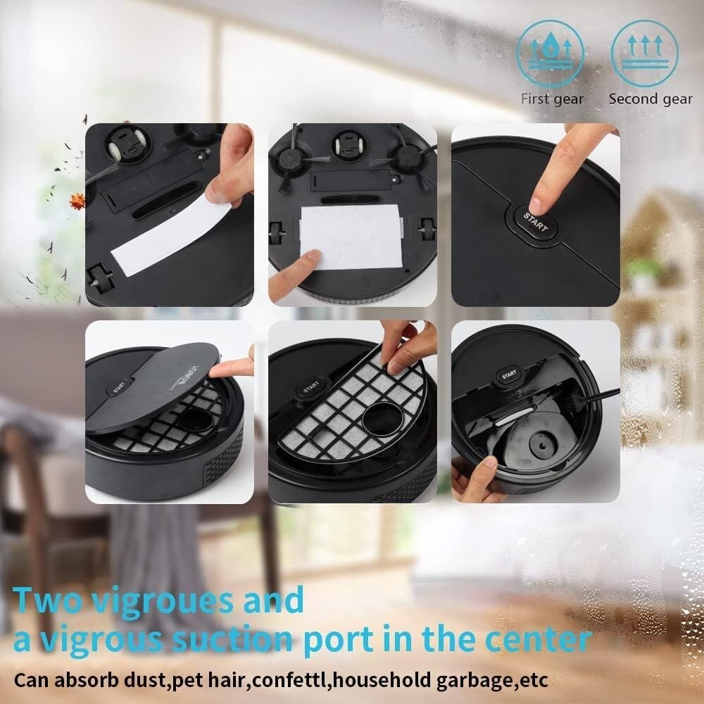 GadgetCenter Sweeping Robot w Smart Sensor Protectio Good Hard Floors Pet