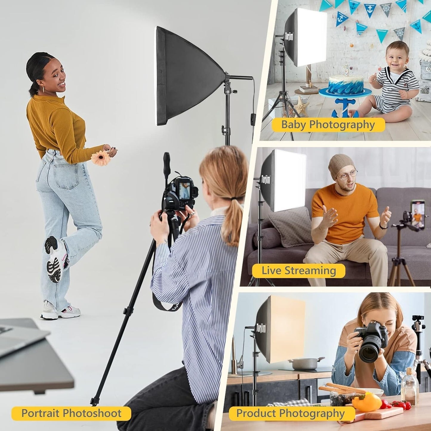 Torjim Softbox Photography Lighting Kit 16 x 16 Professional Softbox Lig