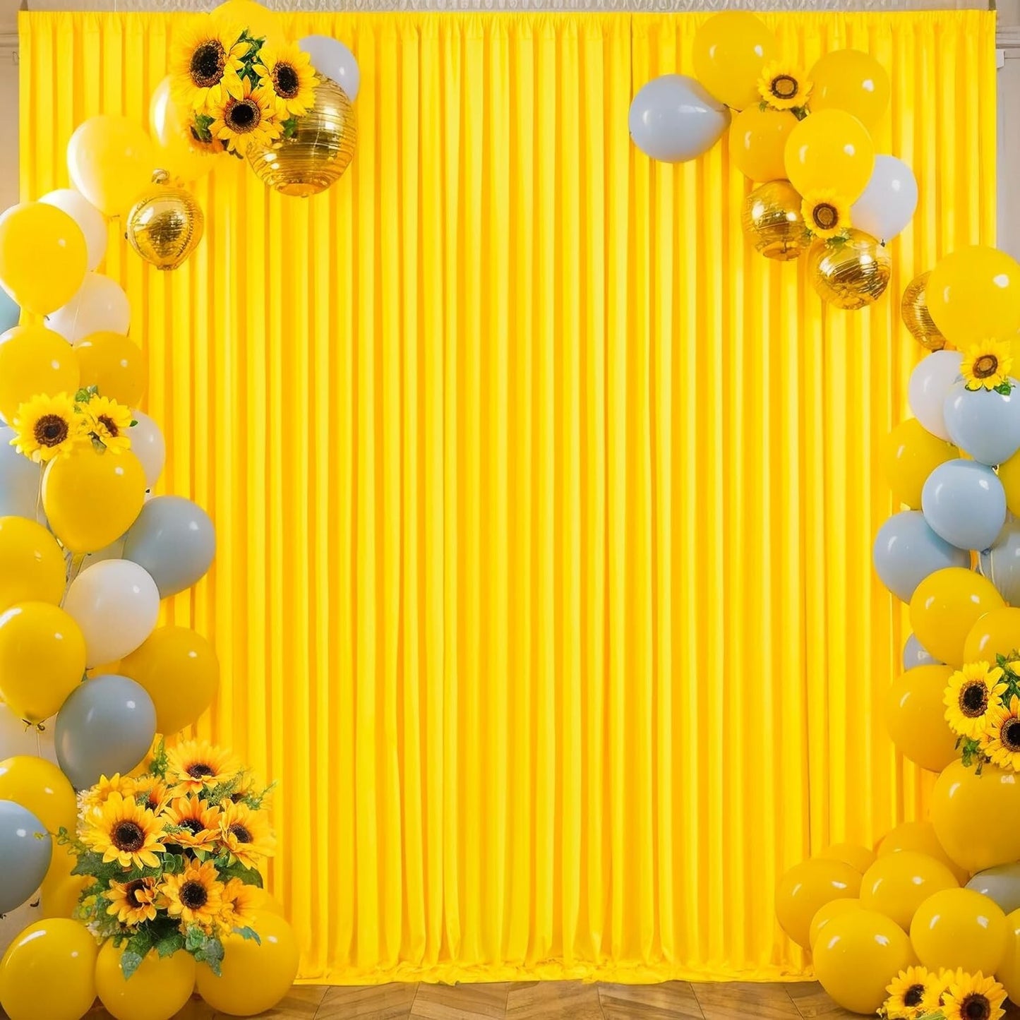 10ft x 7ft Yellow Backdrop Curtain Parties Yellow Wrinkle Free Backdrop Drap