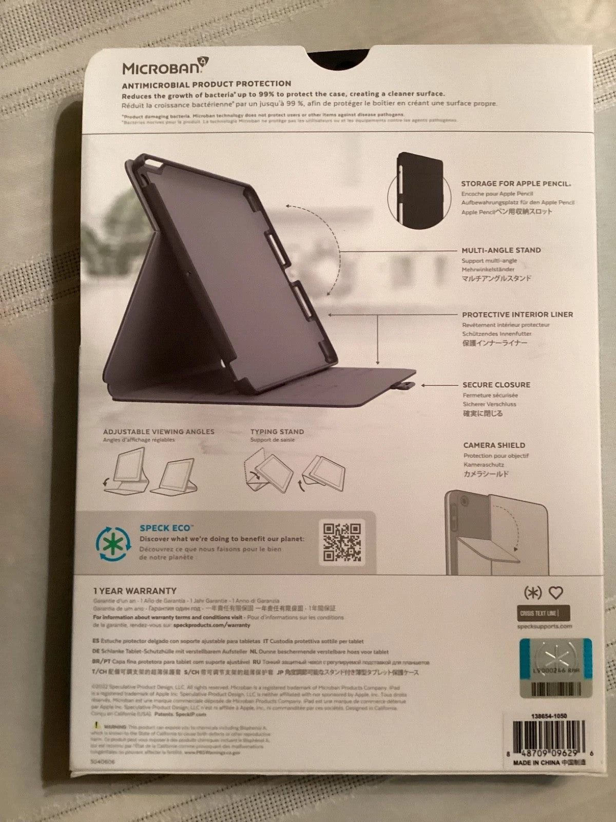 Speck Balance Folio Case for Apple iPad 10.2" 7,8,9th Gen 2021 BLACK 138654-1050