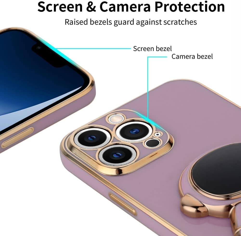 Astronaut Case for iPhone 12 Pro 6.1" – Purple, Kickstand, TPU Bumper - OEM