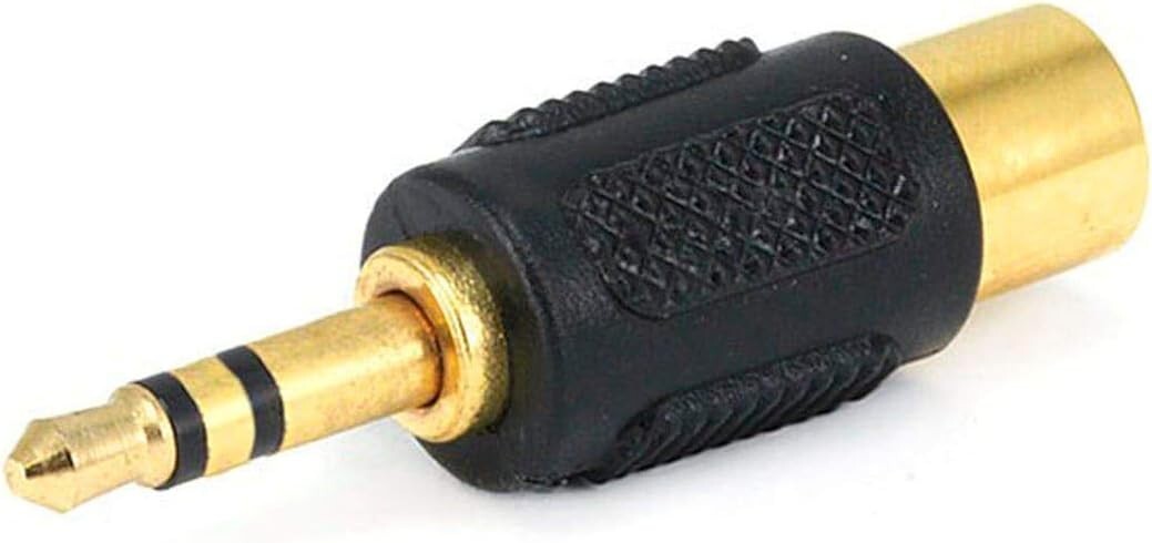 107147 RCA Monoprice 35mm Stereo Plug to Jack Adaptor Gold Plated Black