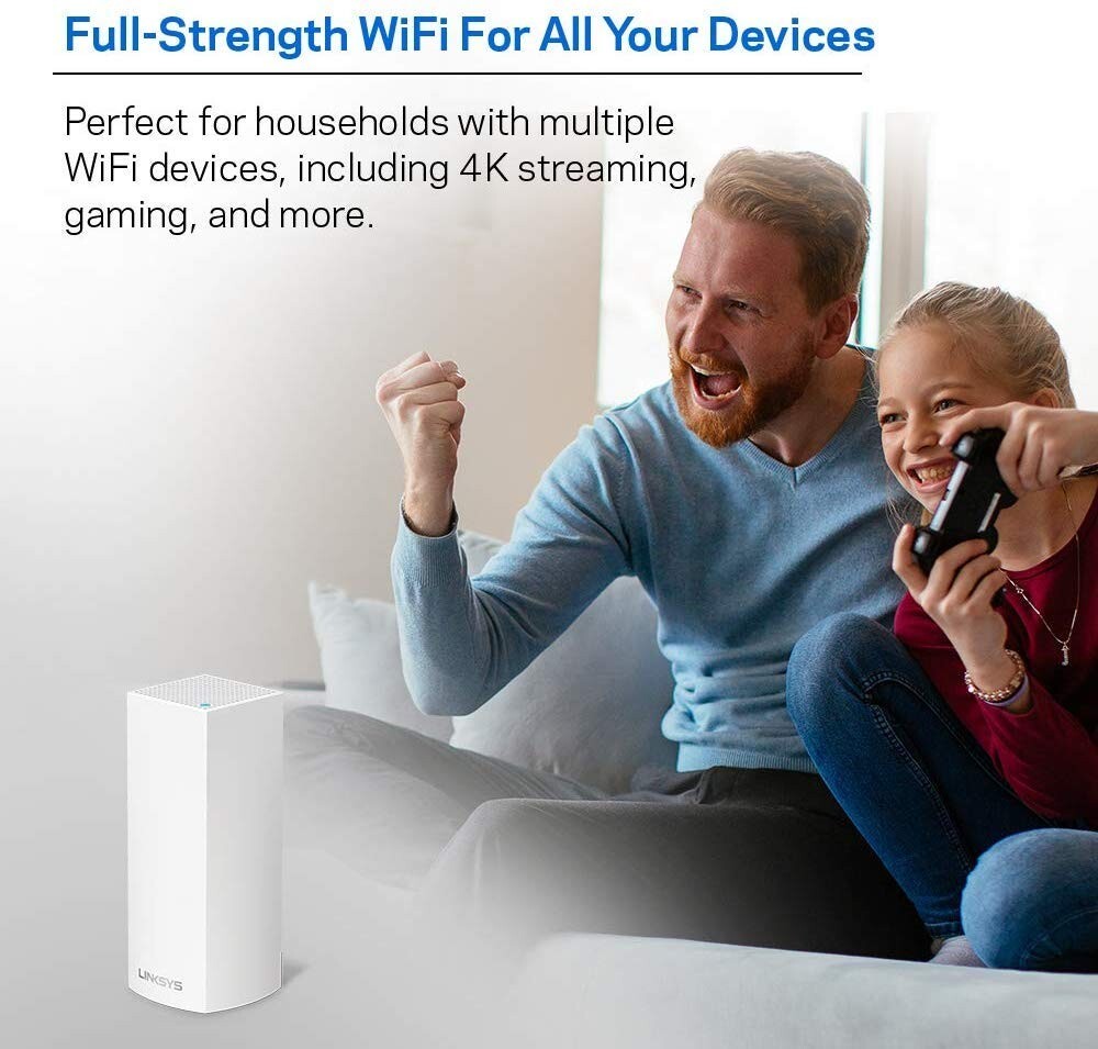 WHW0301 AC2200 Linksys Velop Intelligent Mesh WiFi System TriBand WiFi Router