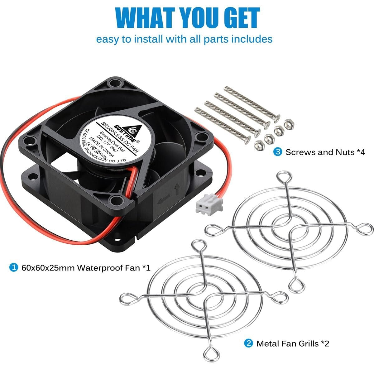 GDSTIME 12V 60mmX25mmDC Small Brushless Cooling High Speed