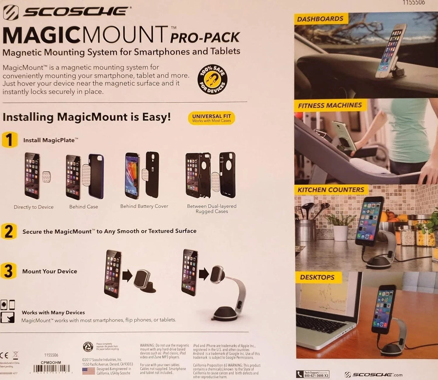 Scosche MagicMount Pro-Pack Universal Magnetic Mount for Phones & Tablets