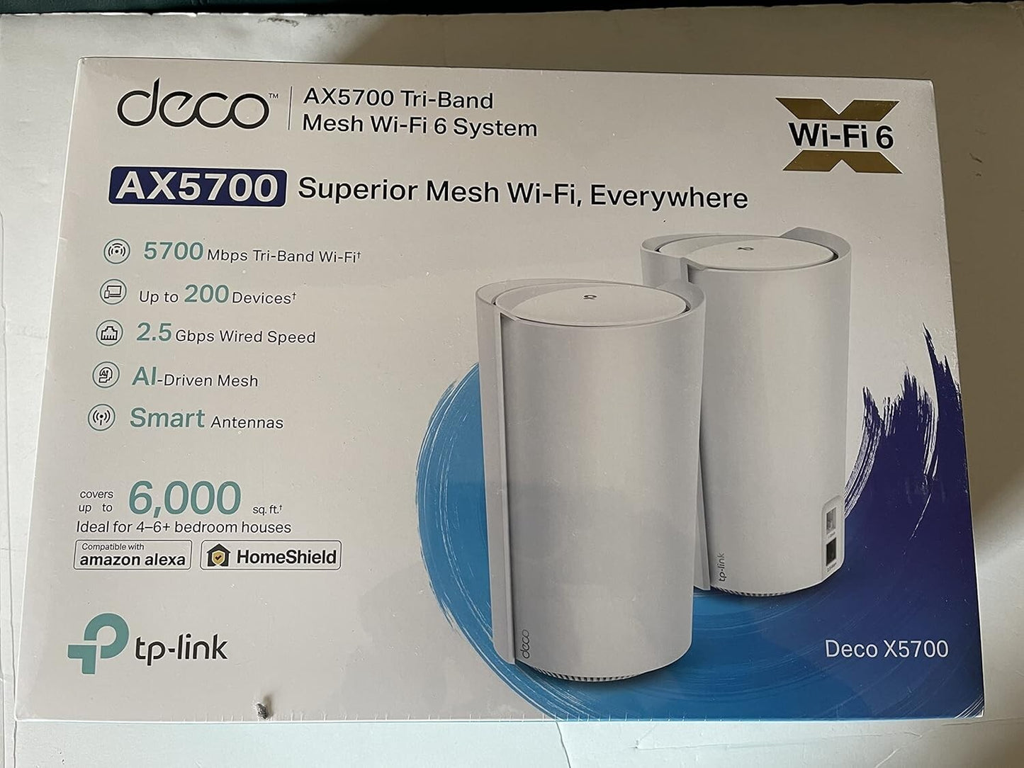 TP-Link AX5700 Deco TriBand Smart Whole Home Mesh WiFi 6 System 2-Pack