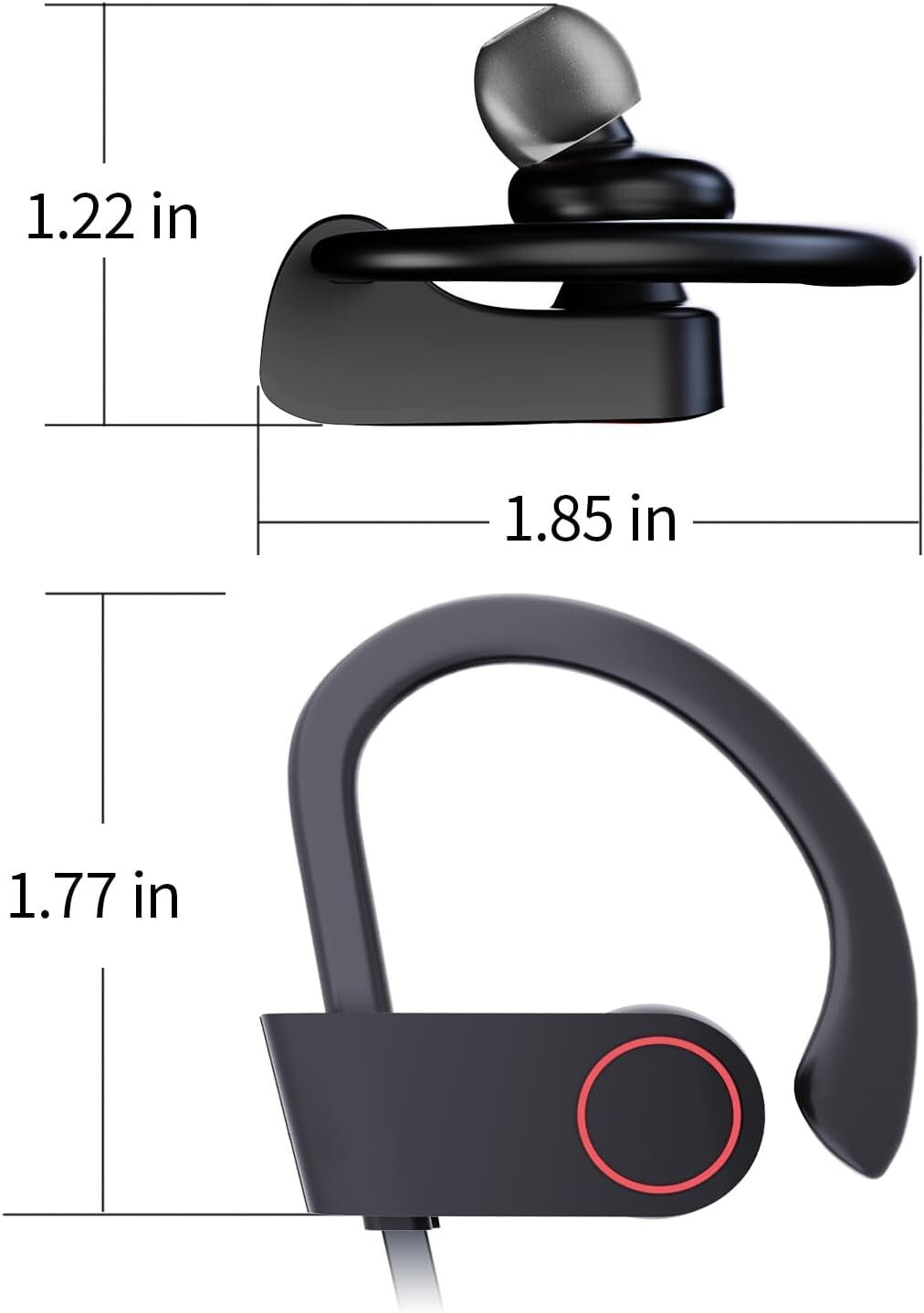 JOYWISE 16H Bt Wireless Headphones Playtime Earbuds w Mic Stereo inEar Black