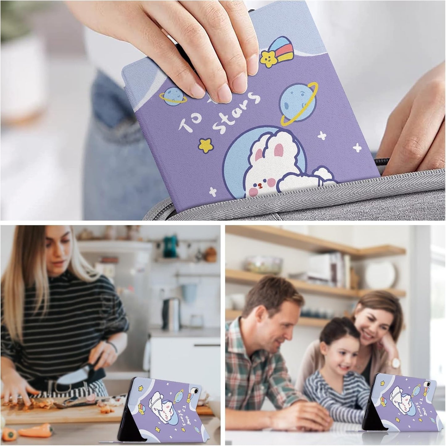 iPad Mini 7 Smart Stand Shell Protective Case w/ Auto Sleep/Wake -Cute Rabbit