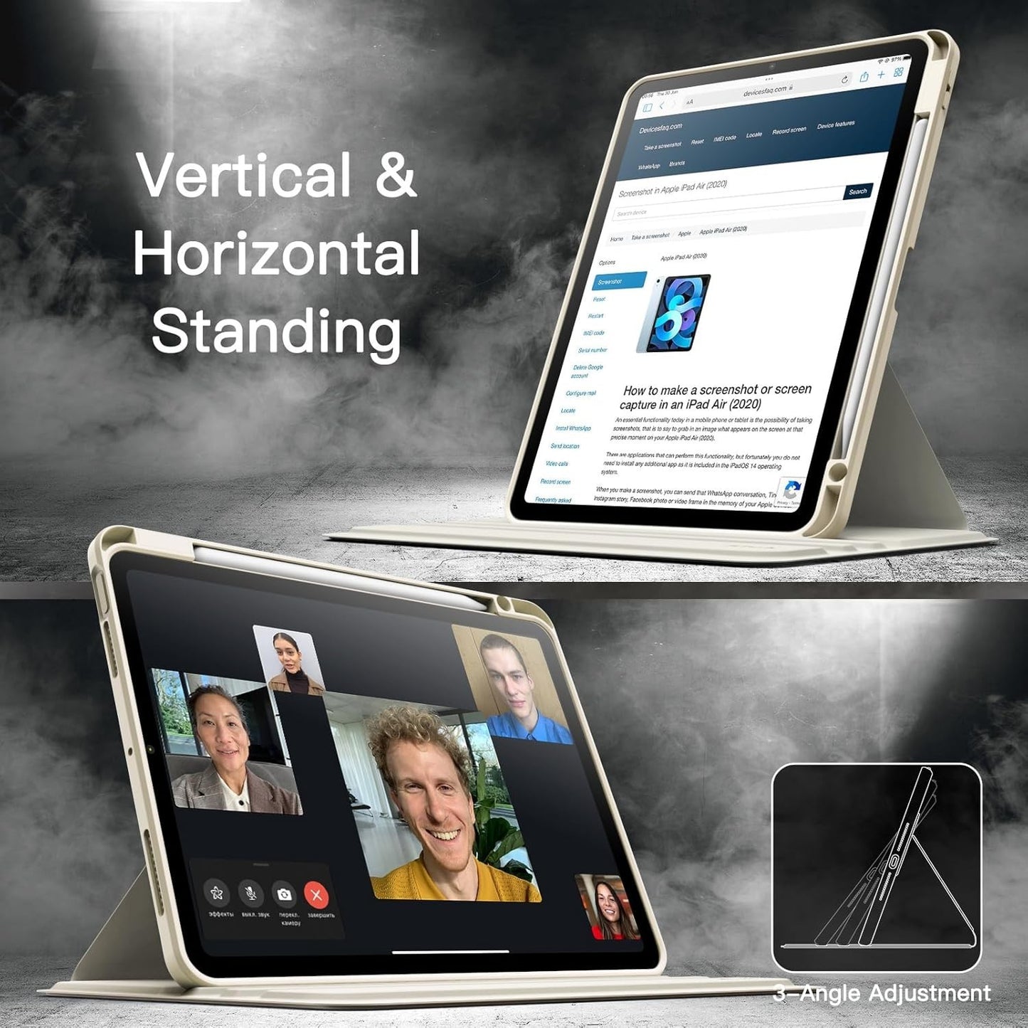 JETech Case for iPad Air 11-Inch M3/M2 (2025/2024), iPad Air 5/4 | Rotating | (2