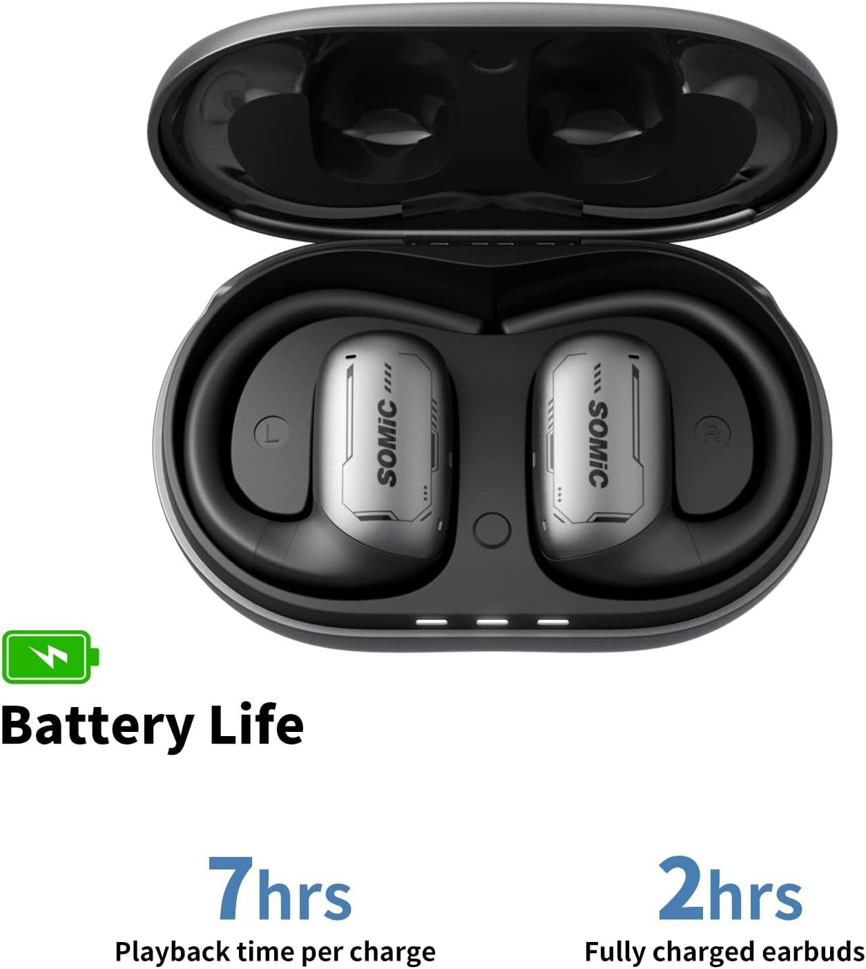 EASARS Open Ear Headphones True Wireless Open Ear Earbuds w 162mm Large Driver