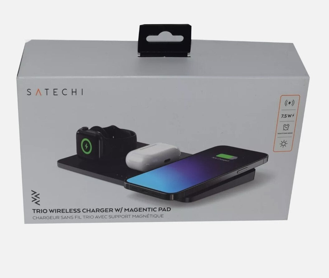 Satechi Trio Magnetic Wireless Charger Pad Qi for Apple iPhone iWatch AirPods