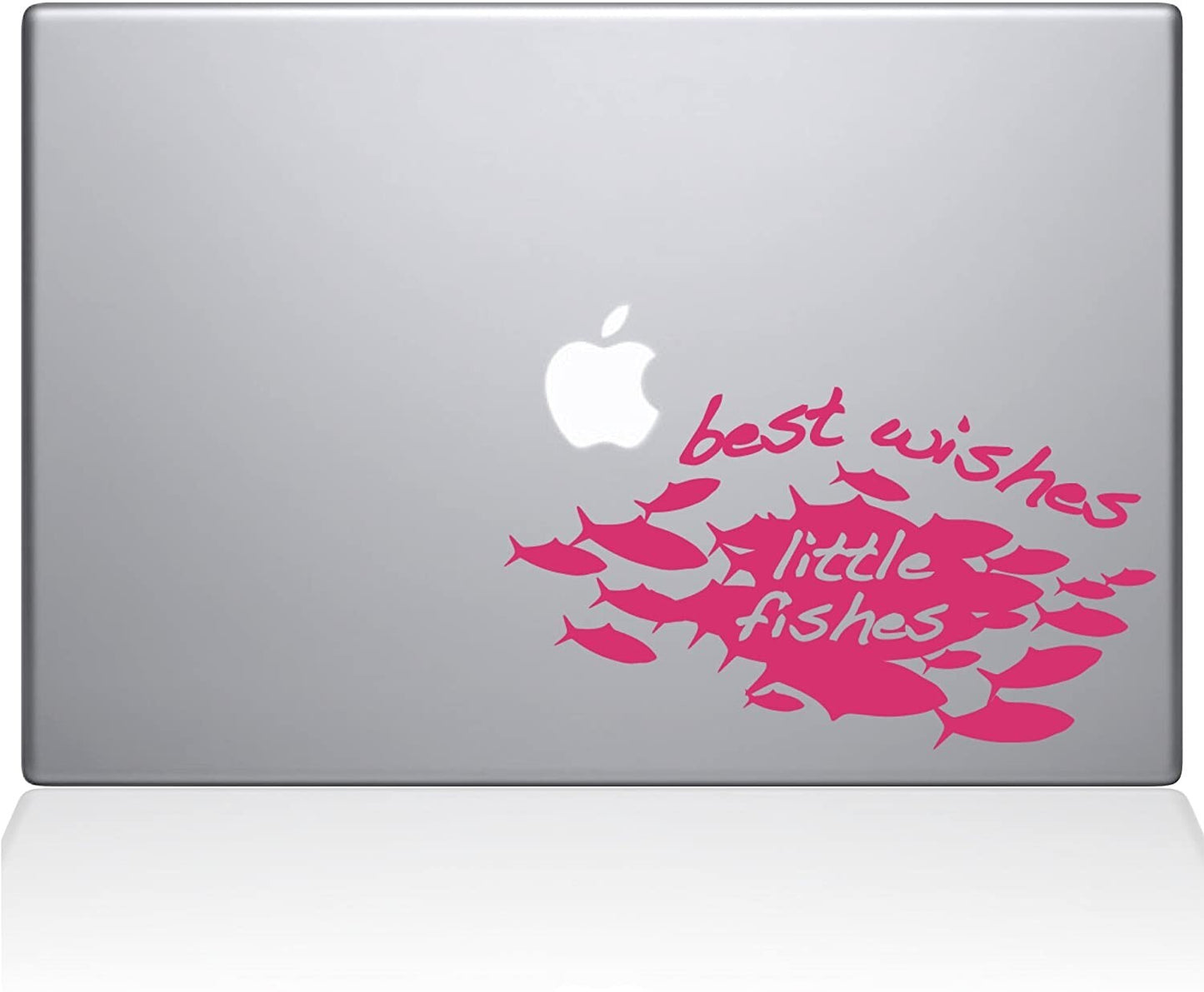 1022-MAC-11A-BG Decal Guru Best Wishes Little Fishes Vinyl Sticker 11