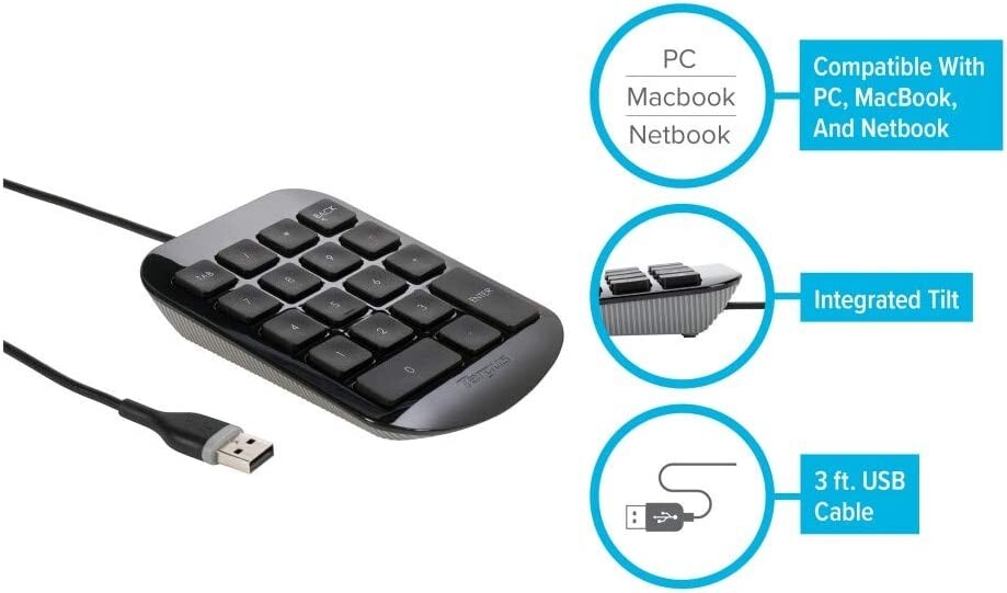 USB Targus Numeric Keypad Port Connector True PlugPlay Device Connec