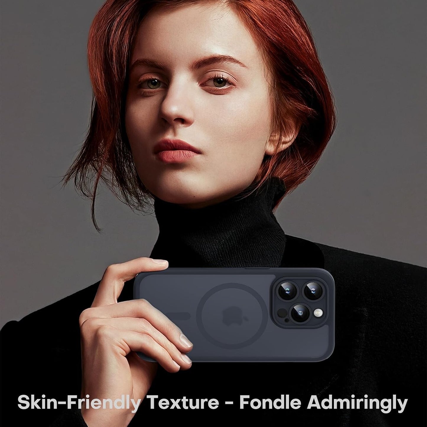 TOCOL -BLACK Magnetic iPhone 15 Pro fit MagSafe Translucent Matte Back