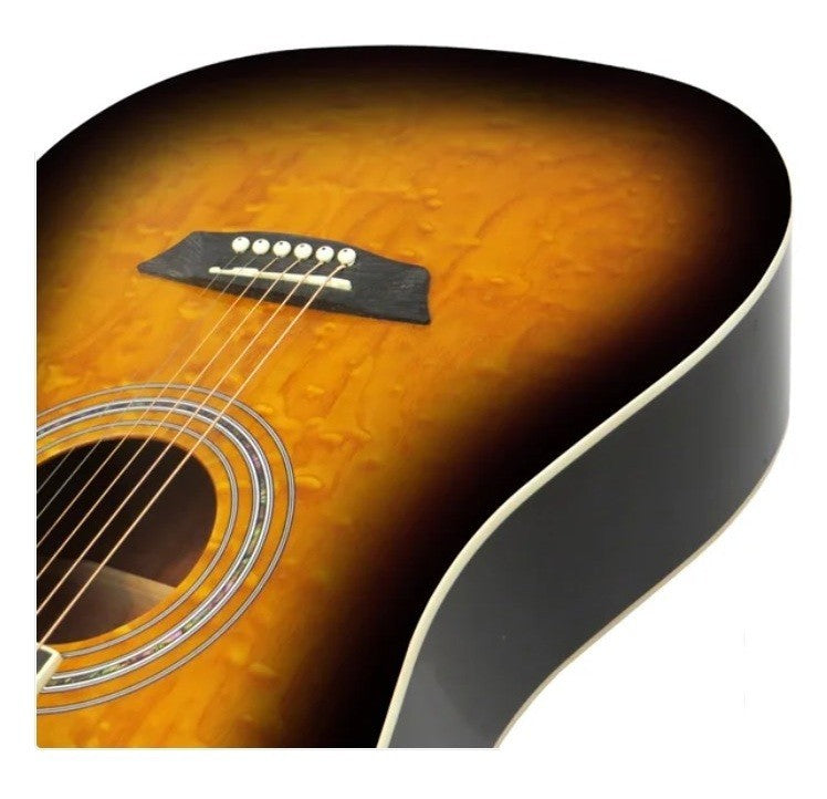 Washburn Premium Acoustic Guitar Pack Quilted Maple Top Vintage Tobacco Burst