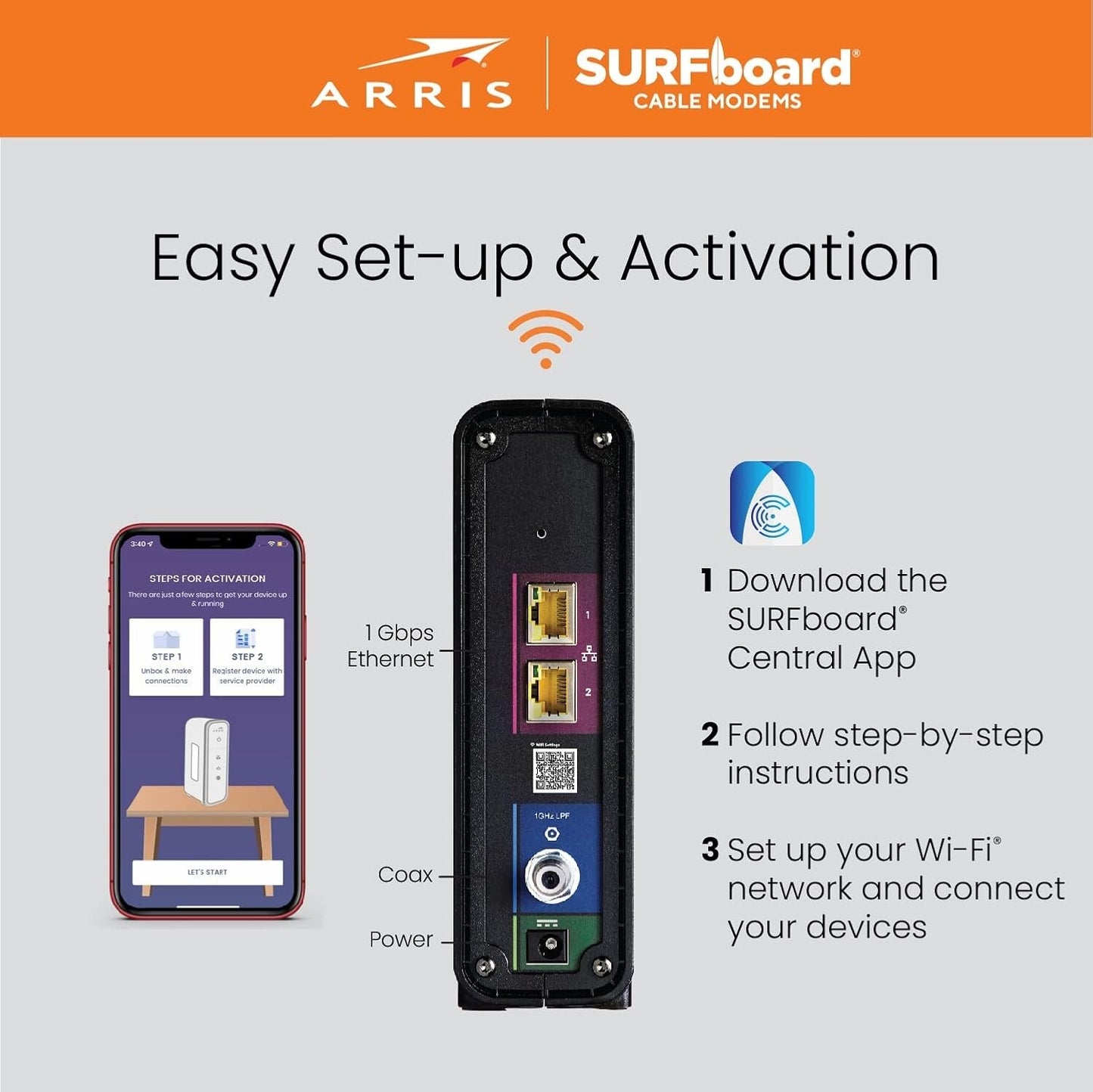 ARRIS SBG10 Cable Modem Router Combo Fast 30 16 x 4 Gigabit