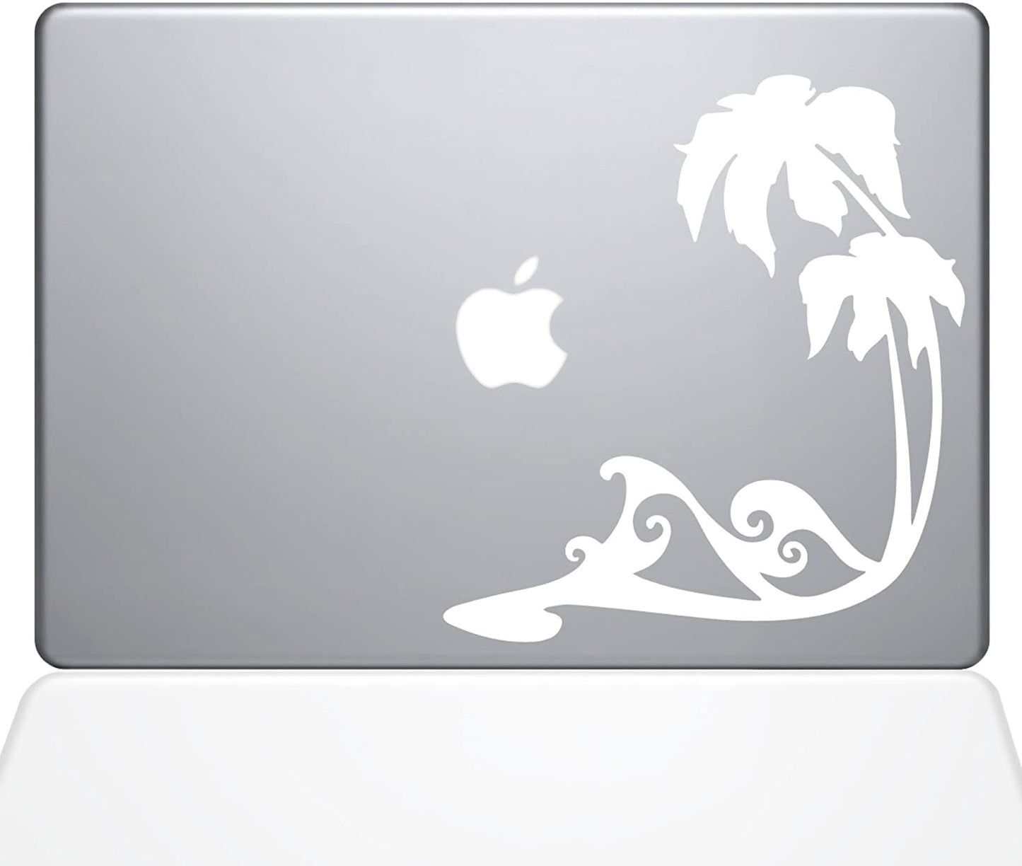 Decal Guru Beach Wave Decal Vinyl Sticker 12 MacBook White
