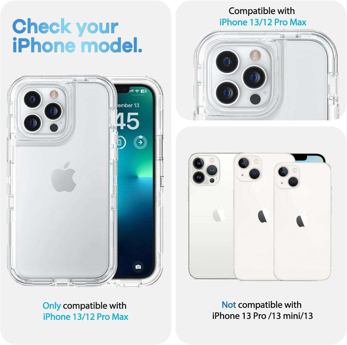 ORIbox Compatible w iPhone 13 Pro Max iPhone 12 Pro Max Heavy Duty Clear