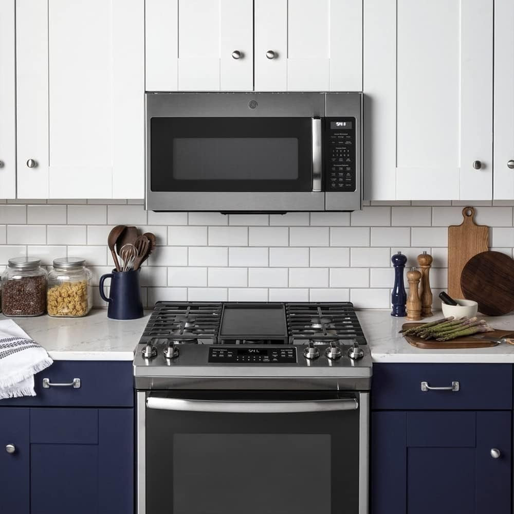 GE JVM7195SKSS 1.9 Cu Ft Over-the-Range Microwave, CPS Warranty, Stainless Steel
