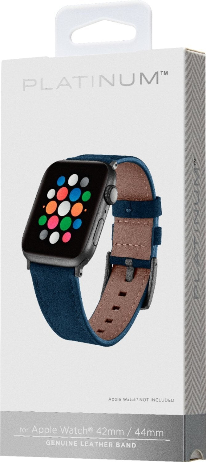 PT-AWB44NVSG Platinum Genuine Leather Band 42mm 44mm Navy