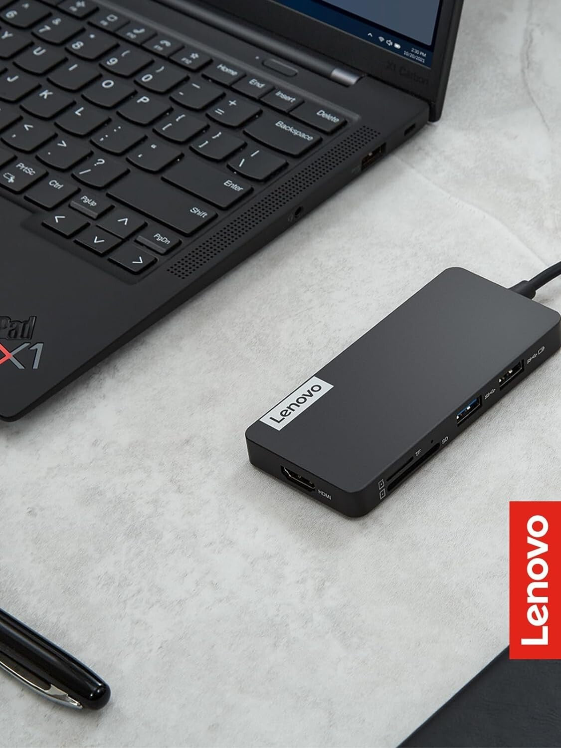 USB-C Lenovo 7in1 Hub Computer Networking Laptop Accessory 8