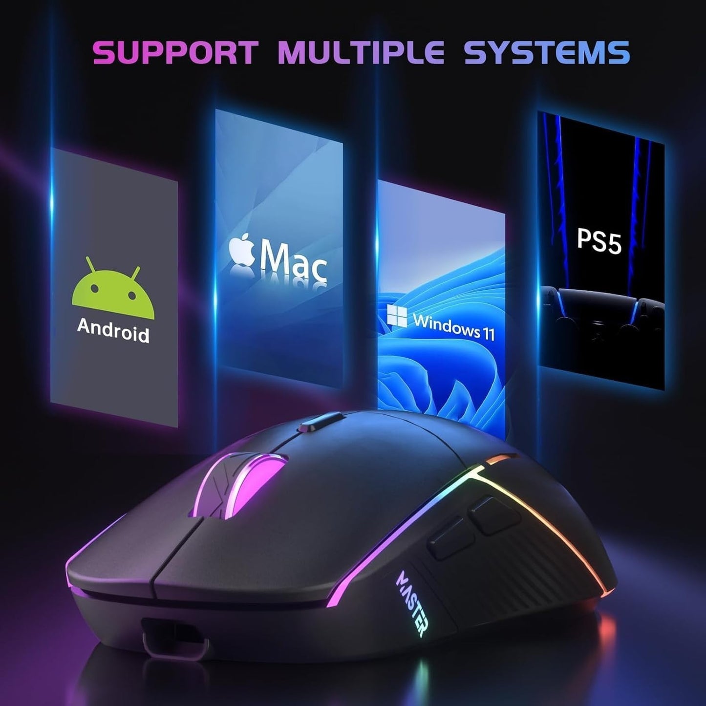FFJ Wireless Gaming Mouse, 24000 DPI, Tri-Mode 2.4G/USB-C/Bluetooth 5.3 Gaming