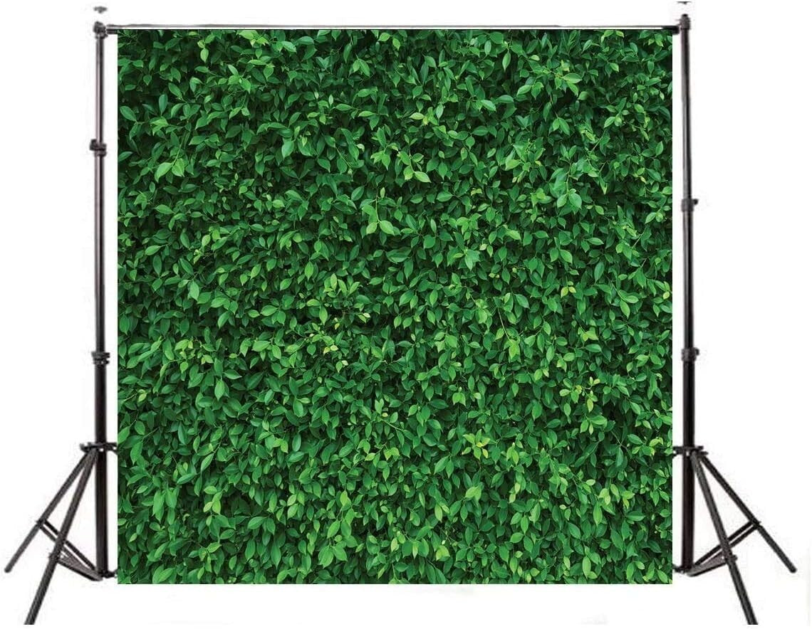 LYWYGG 8x8FT Green Leaves Photography Backdrops Mmicrofiber Nature Backdrop Birt