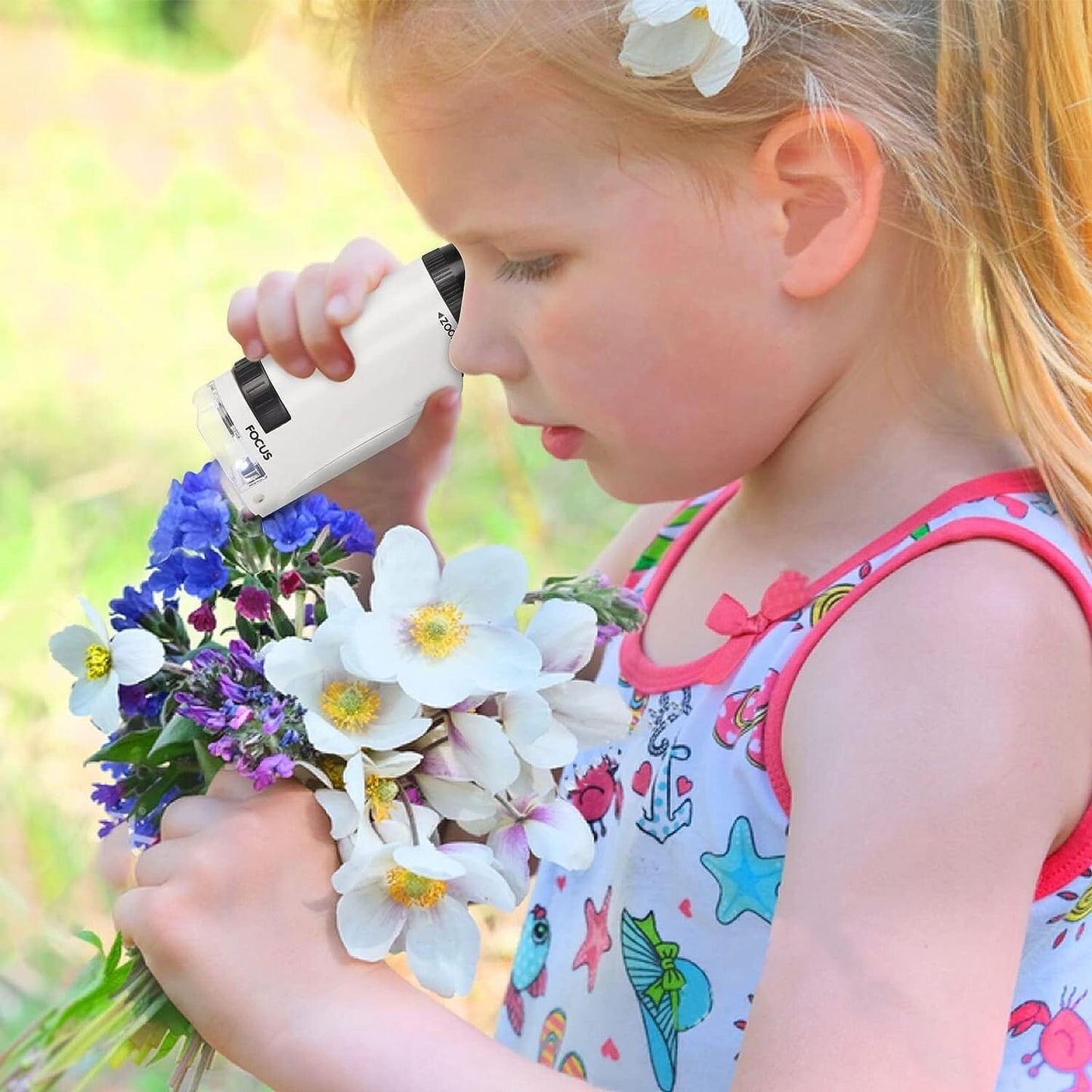 LED Dreamon Pocket Microscope w Lighted 60x120x Kids Portable Microscope