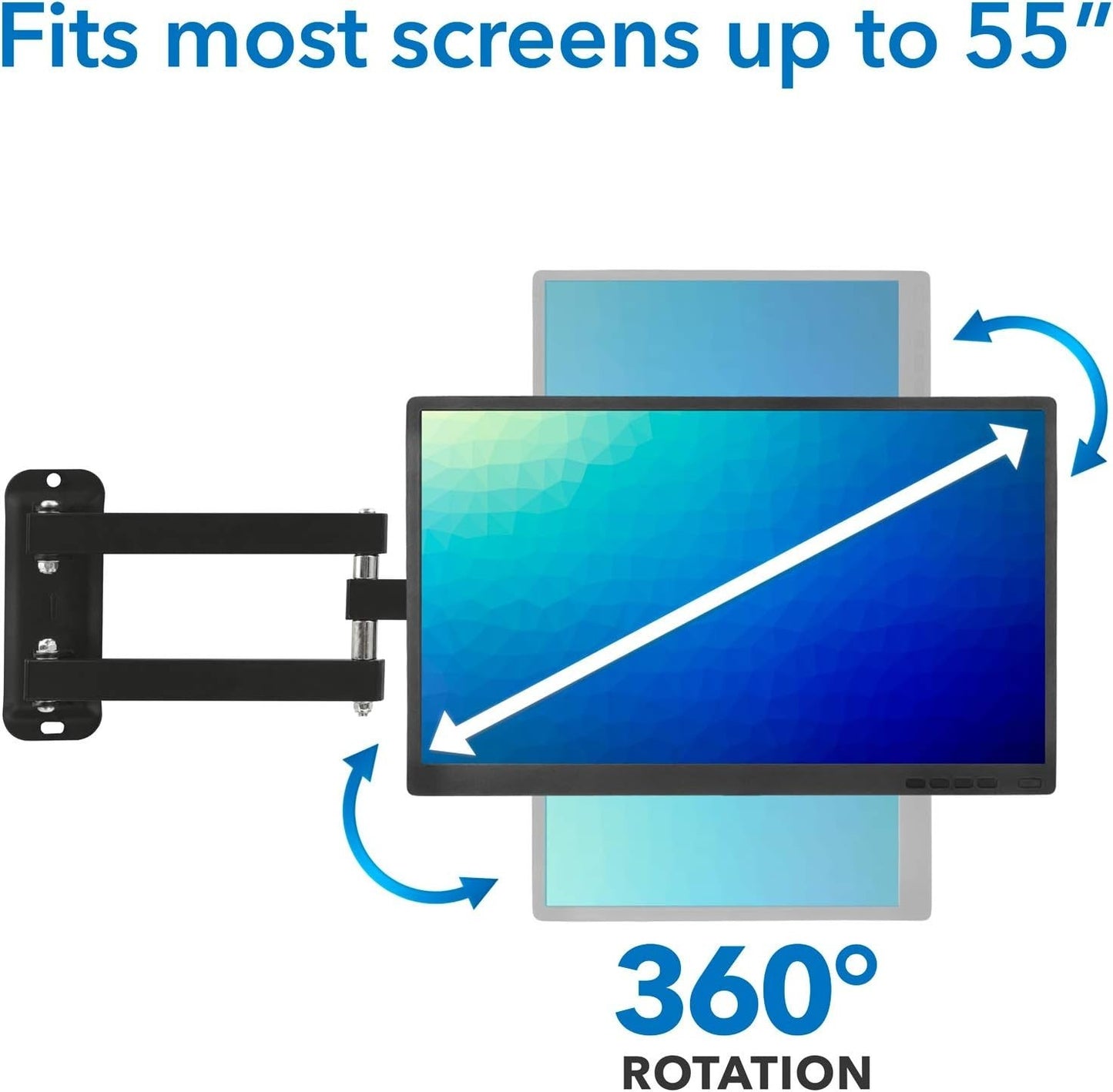 Mount-It! Full Motion TV Wall Mount 23–55" Tilt Swivel Arm VESA 400x400