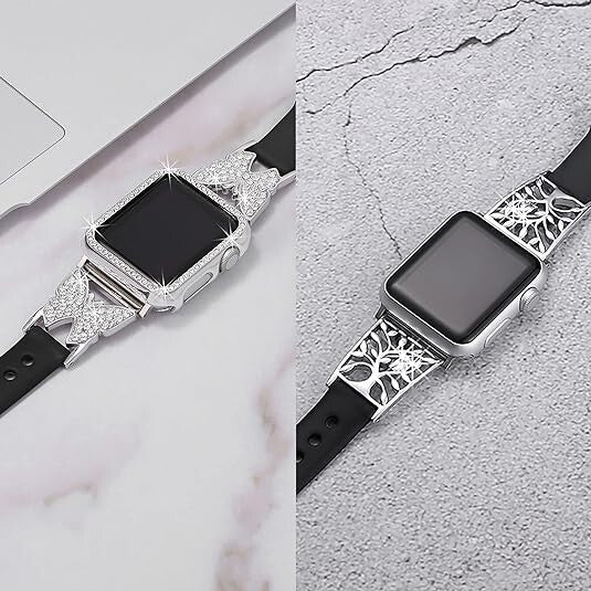 Love Lies Within 4 Metal Charms w Connectors Top Grain Leather Band Compatible