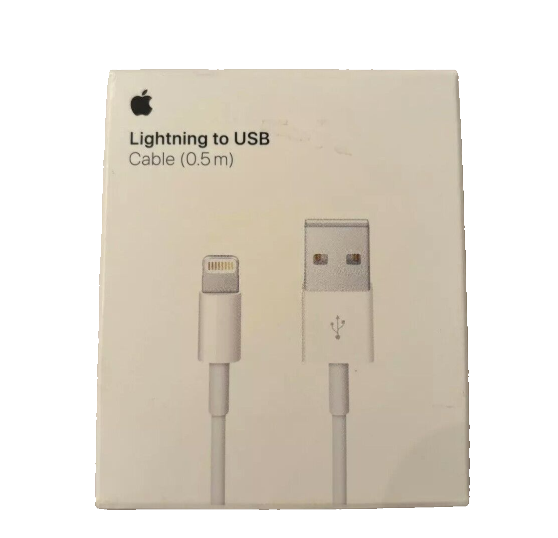 USB ME291AM Genuine Apple Lightning to Cable in White 05 m A Genuine