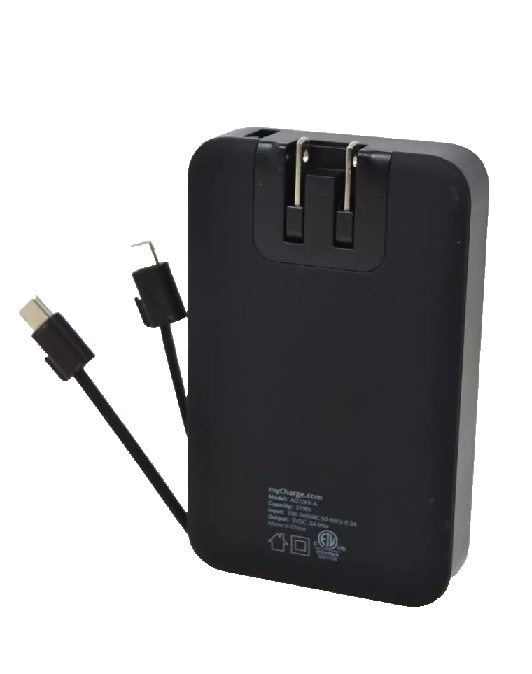 MyCharge PowerHub 10Ah Portable Charger for iPhone & Samsung Integrated Cables