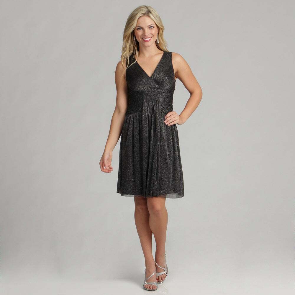 London Times Womens Twinkle Mesh Dress Size 4