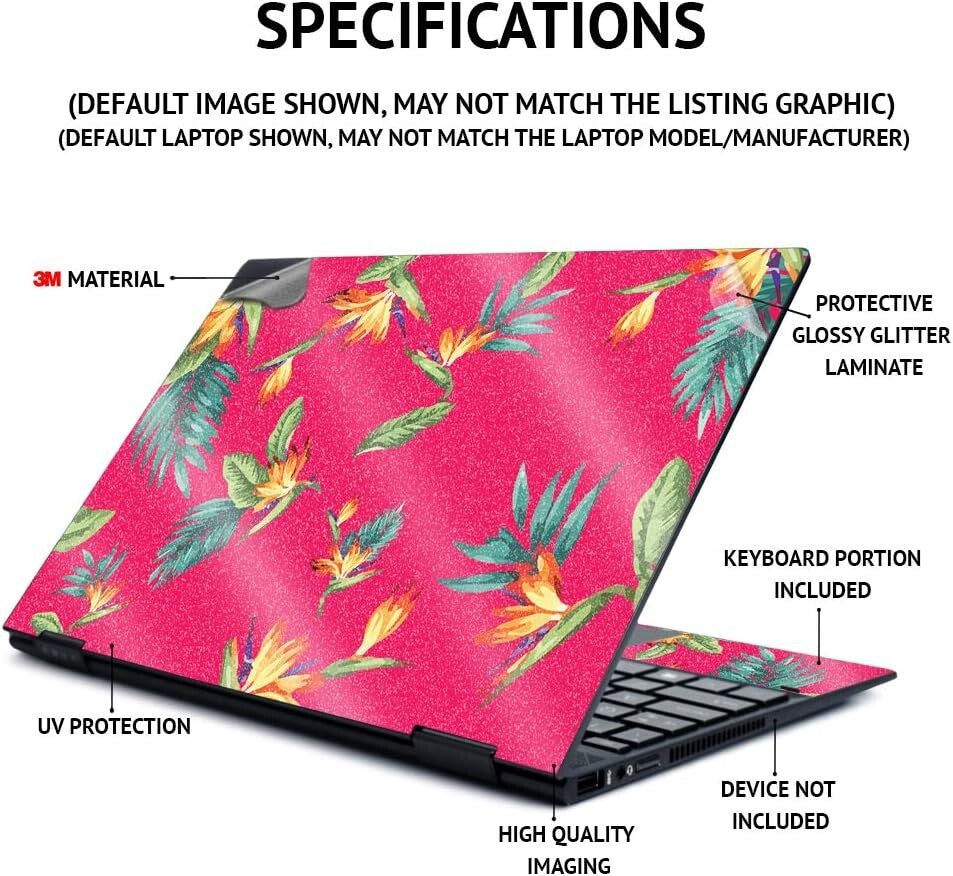 X360 Glossy Glitter Skin Compatible w HP Spectre 16 Wildheart Protective