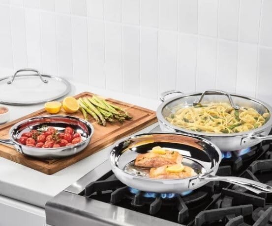 Cuisinart Professional TryiPly Stainless Steel 5piece Skillet Set