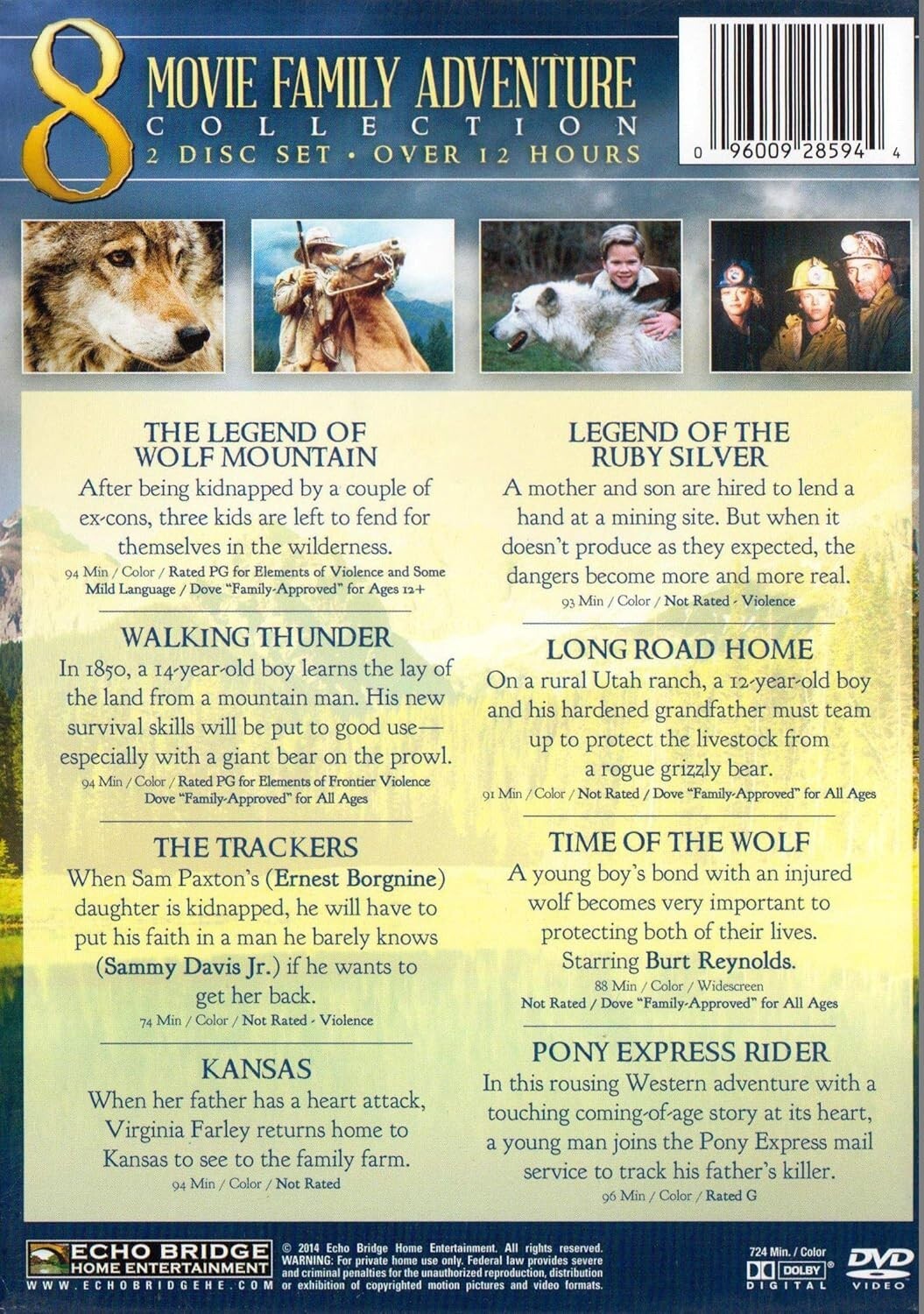 8 Movie Family Adventure Collection Legend of Wolf Mountain