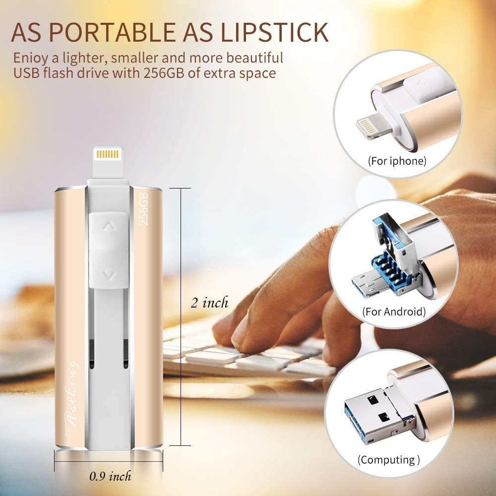 256GB iPhone Flash Drive – Aothing USB 3.0 Photo Stick for iOS/Android/PC