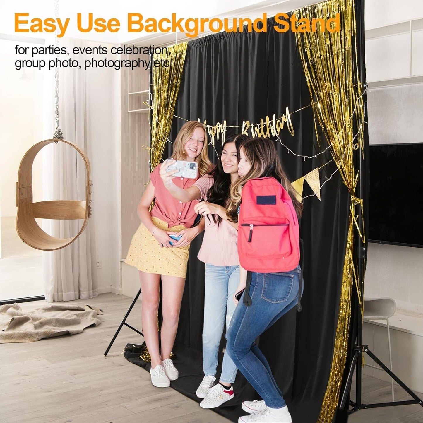 EMART 85 x 10 ft Photo Backdrop Adjustable Muslin Background Support Stand