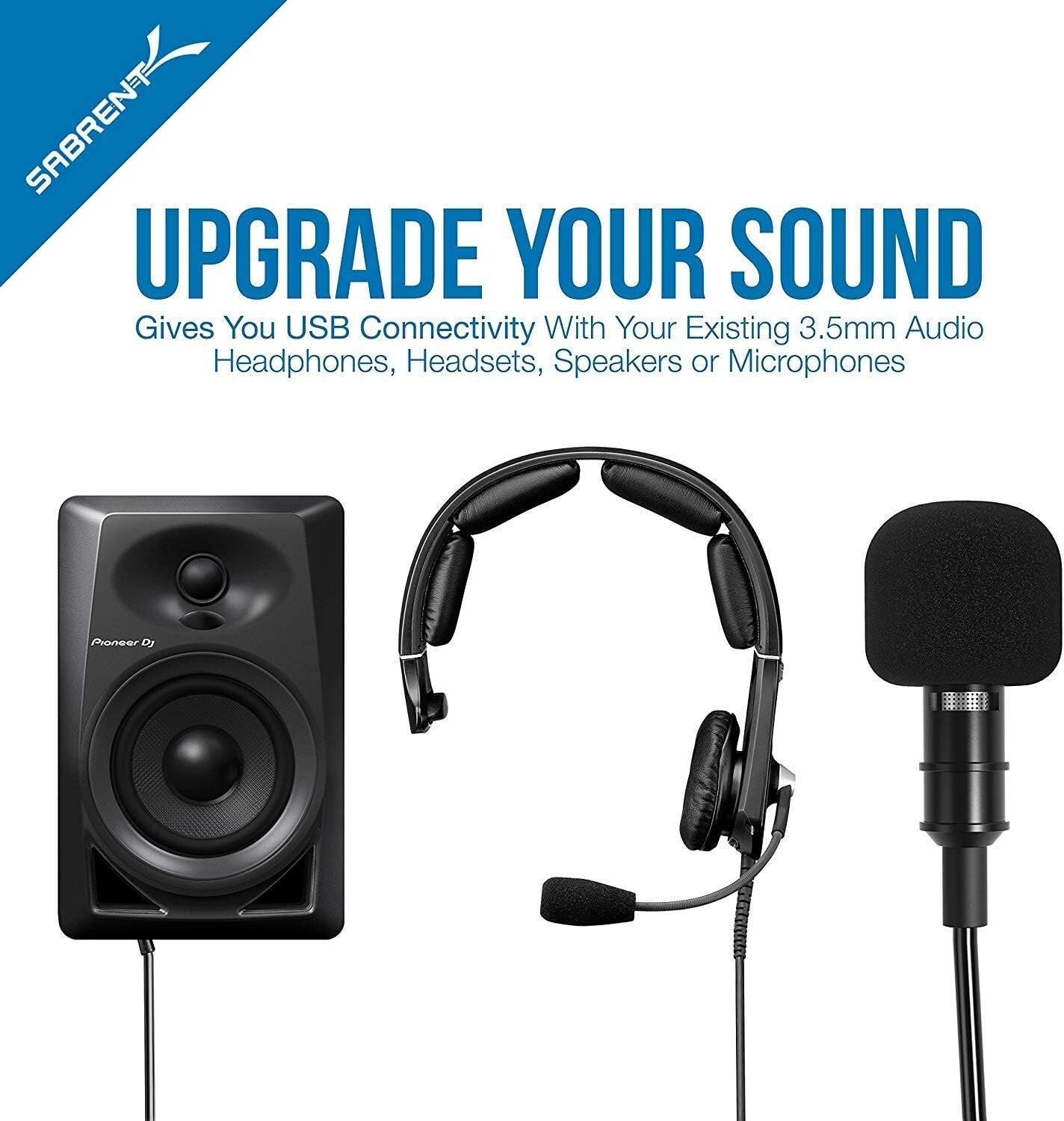 AU-MMSA USB Sabrent External Stereo 3D Sound Adapter Black