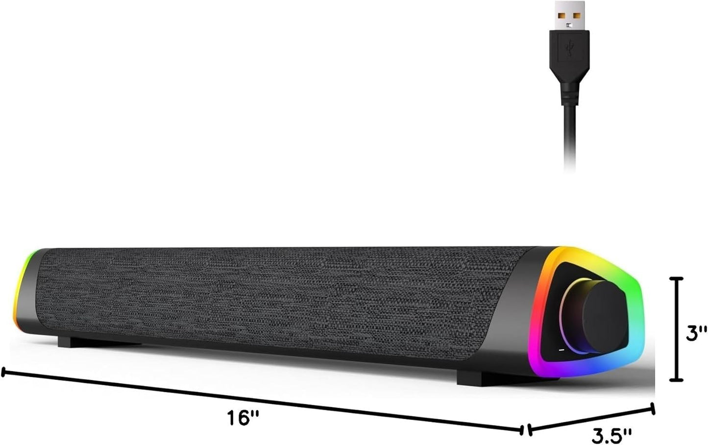 SOULION R30+ Bluetooth Computer Speakers USB Sound Bar w/ LED for PC/Laptop