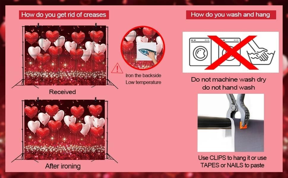 Red Pink Hearts Balloons Backdrop Valentines Day Glitter Romantic Couple Photog