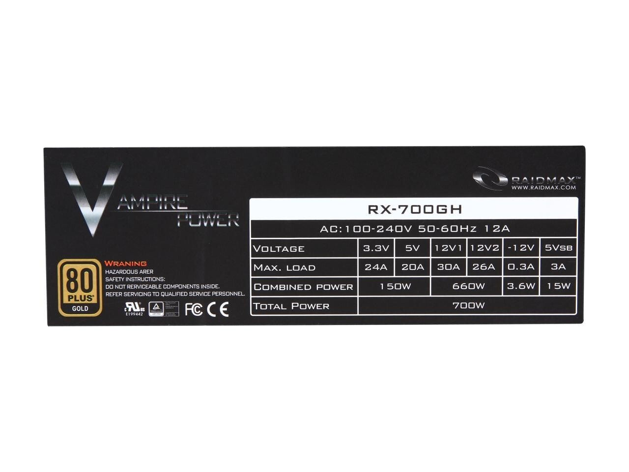 RAIDMAX RX-700GH Vampire Continuous watts CrossFire