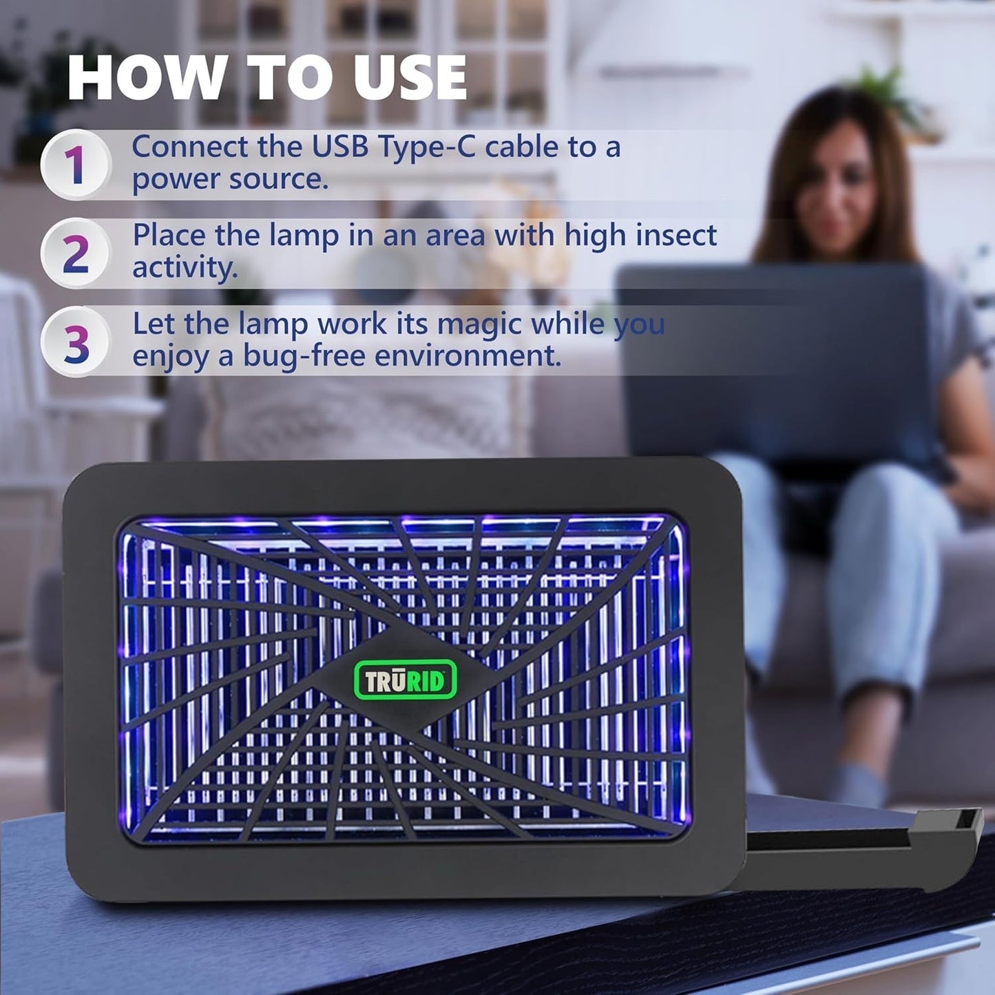 Indoor Bug Zapper – Electric Mosquito & Fly Killer Trap with UV-A LED Light