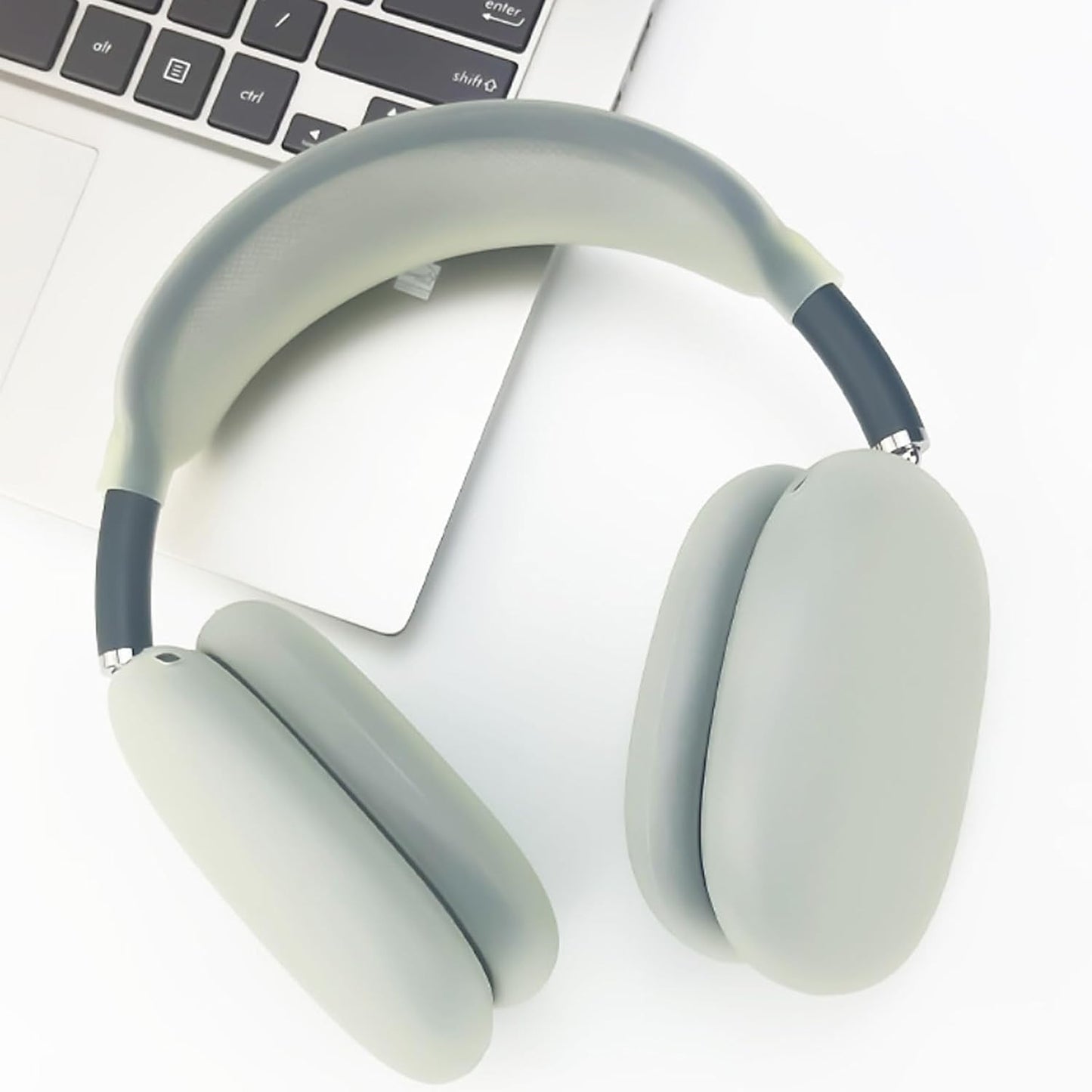 AirPods Max Case Cover Set – Silicone Ear Cup & Headband Protectors, Jelly Green