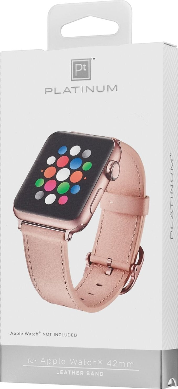 PT-AWB42PL Platinum Leather Band 42mm 44mm Pink