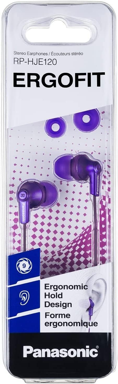 Panasonic ErgoFit Wired Earbuds inEar Headphones Dynamic CrystalClear