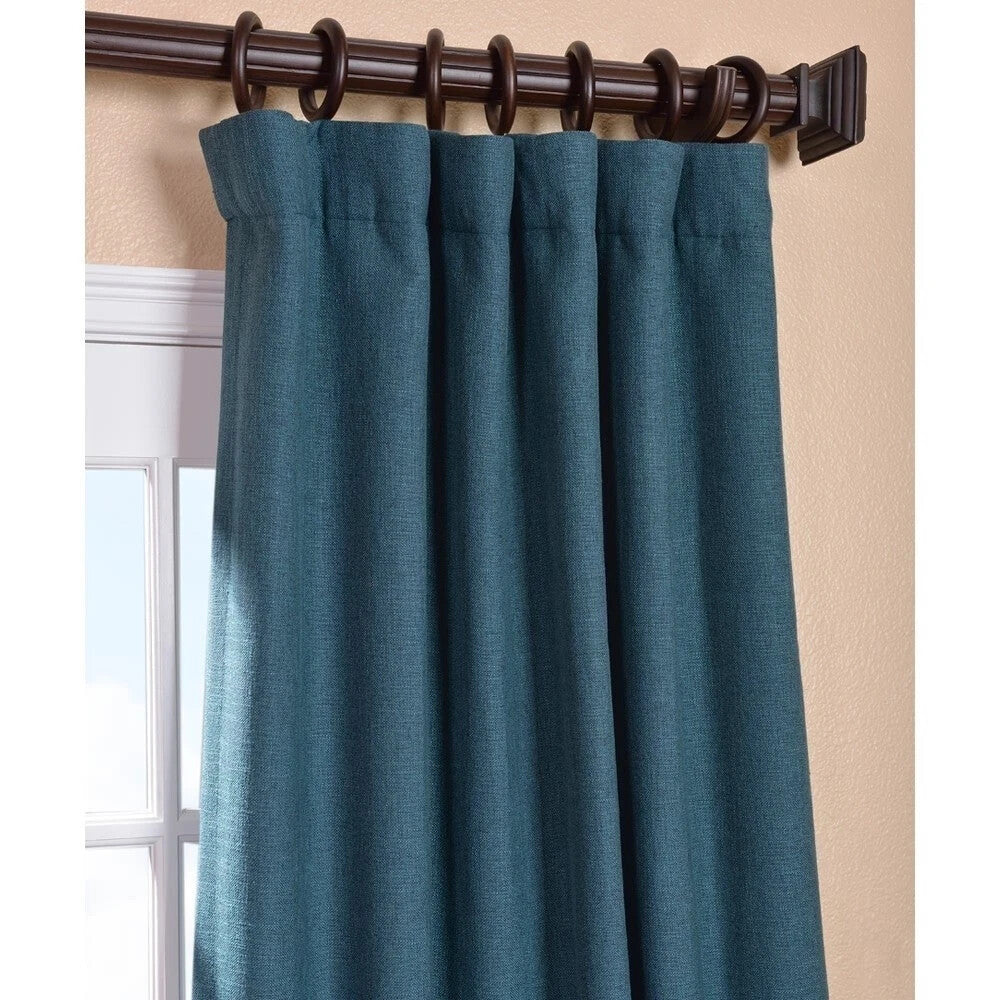 Exclusive Fabrics Spruce Linen Weave Curtain Panel 50 X 84