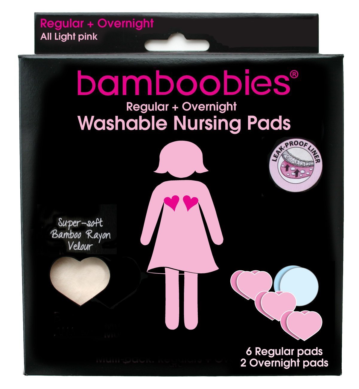 Bamboobies Super Soft Washable Nursing Pads3 Pair UltraThin Pink 1 Pair Thick
