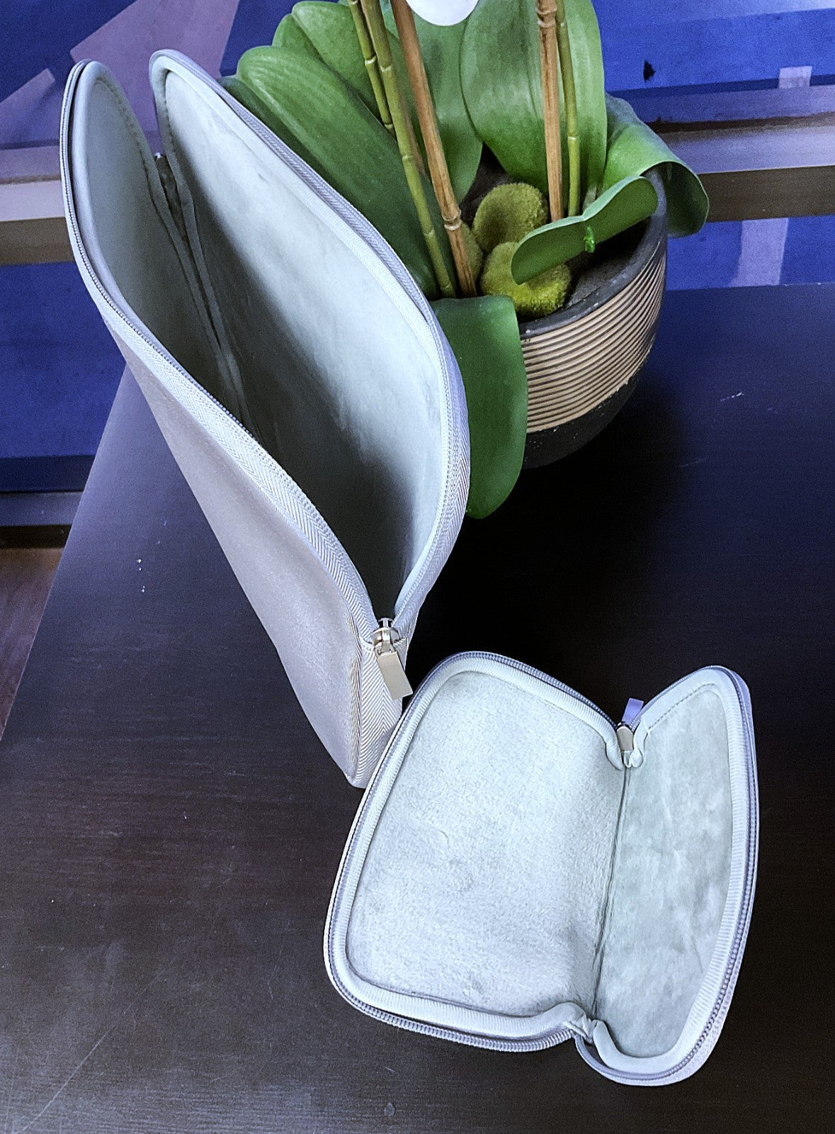2PC Sleeve Laptop 12" x 9.25" Padded Silver Case / Sleeve Neoprene Bag + Pouch