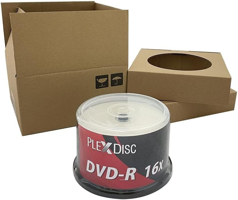 PlexDisc TY DVD-R 16X 4.7GB White Inkjet Hub Printable 50pk Cake Box